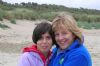 Marie and Daniella on a beach in Donegal.